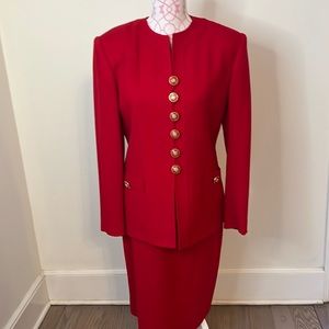 Red blazer and matching skirt size 10- Neiman Marcus